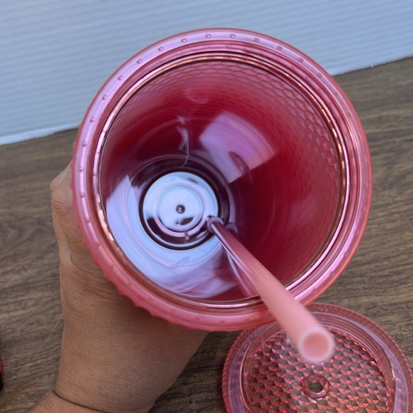 NWT Starbucks Holiday 2022 Pink Blush ‘Waxberry’ Ombre Bling Studded Tumbler - Picture 9 of 9
